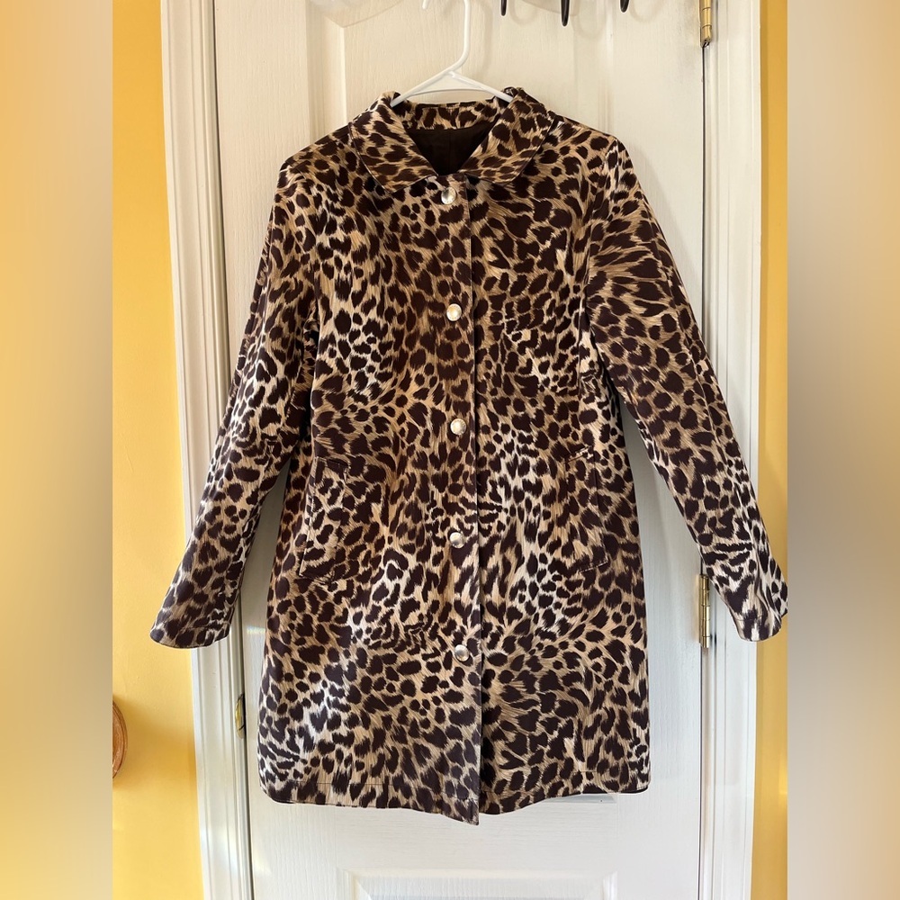 Michael Kors Reversible Leopard/ Brown  Rain Jacket Size PM